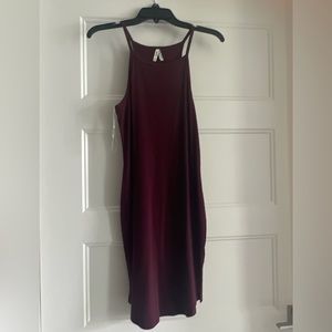 New with tags size medium ribbed burgundy tank dress
